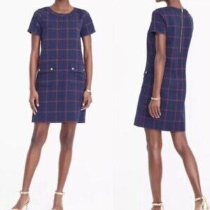 J. Crew Plaid Relaxed Pocket Dress Size 8